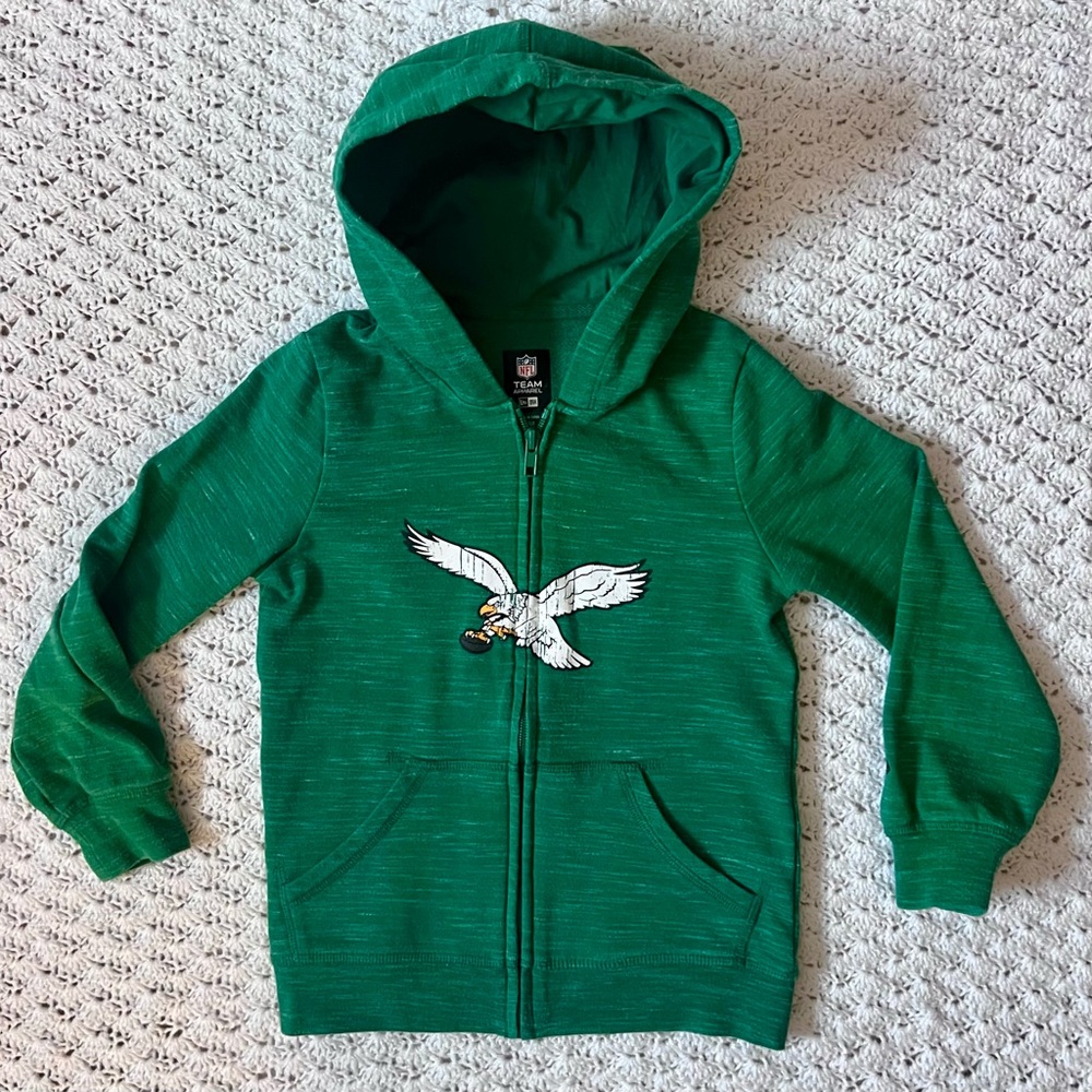 New Era Kids Philadelphia Eagles Zip Hoodie- green- 6/ 6X